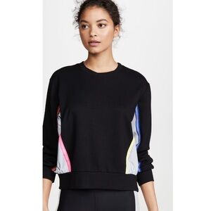 NWT Terez Glow Neon Reflective Pullover Sweatshirt In Black